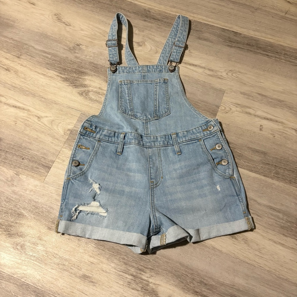 Old Navy XS Blue Jean Denim Shorts Overalls NEW